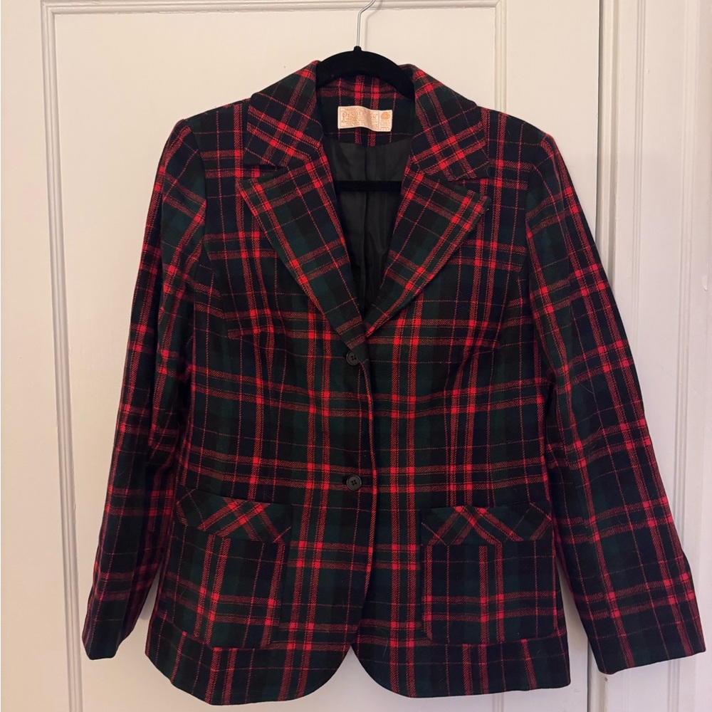 Vintage Pendleton 100%Wool Plaid Blazer